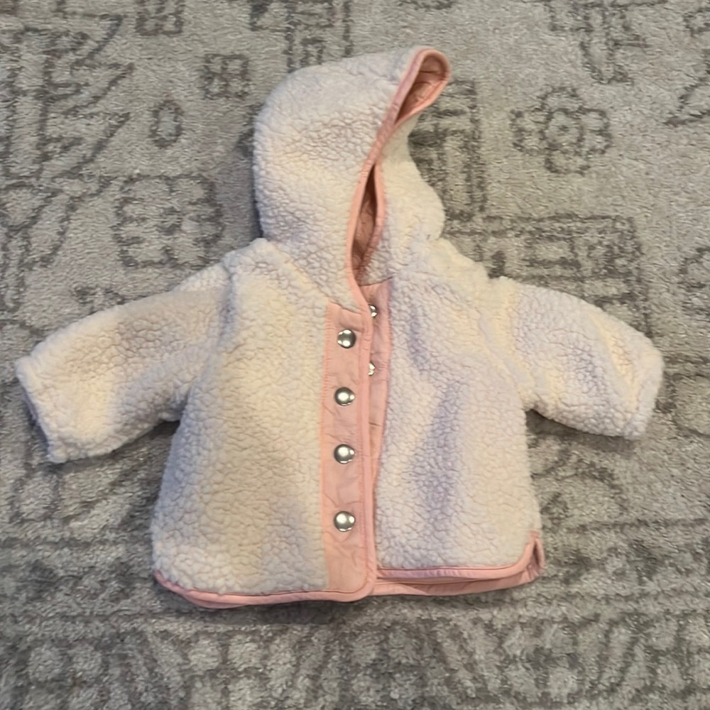 Baby Girls reversible Sherpa jacket 0-6months